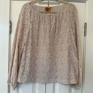 Tory Burch Beige Lace Blouse Size 10